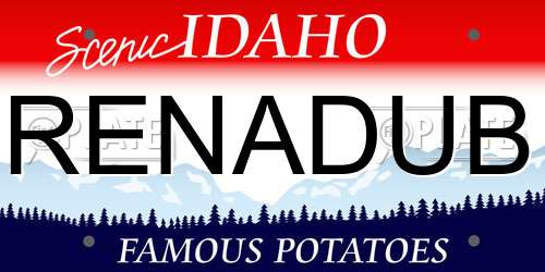 RENADUB Idaho License Plate