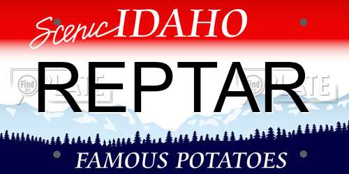 REPTAR Idaho License Plate