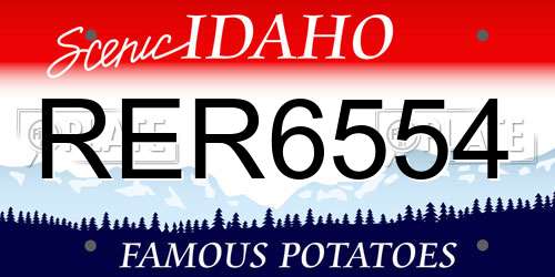 RER6554 Idaho License Plate