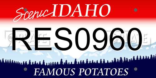 RES0960 Idaho License Plate