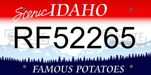 RF52265 Idaho License Plate