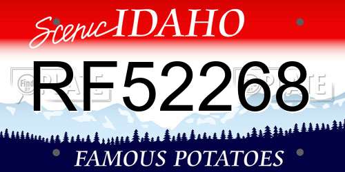 RF52268 Idaho License Plate
