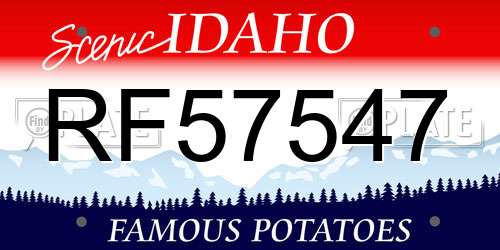 RF57547 Idaho License Plate