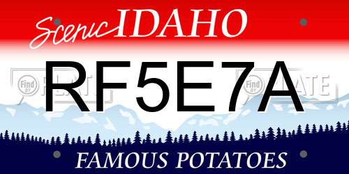 RF5E7A Idaho License Plate