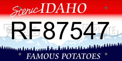 RF87547 Idaho License Plate