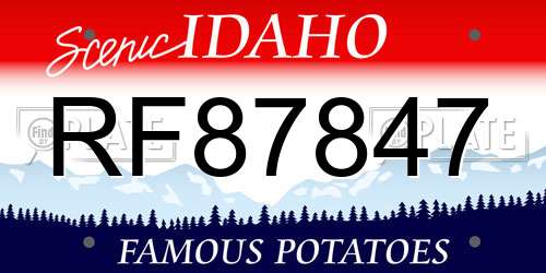 RF87847 Idaho License Plate