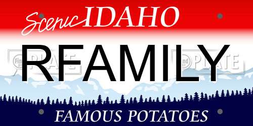 RFAMILY Idaho License Plate