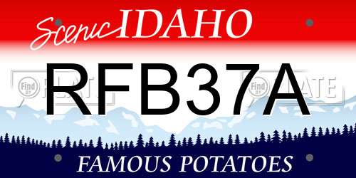 RFB37A Idaho License Plate
