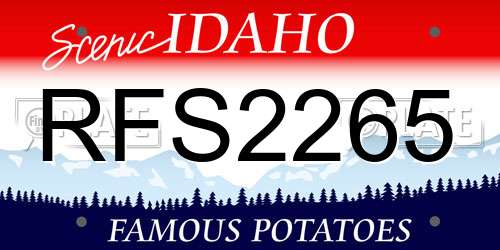 RFS2265 Idaho License Plate