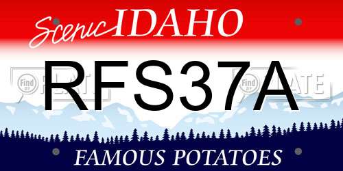 RFS37A Idaho License Plate