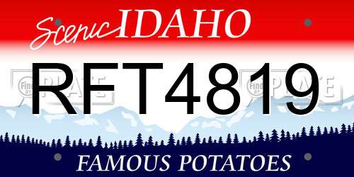 RFT4819 Idaho License Plate