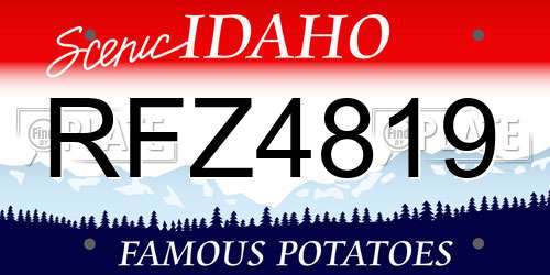 RFZ4819 Idaho License Plate
