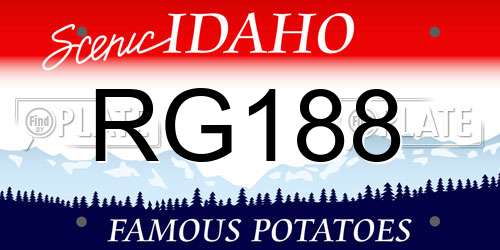 RG188 Idaho License Plate