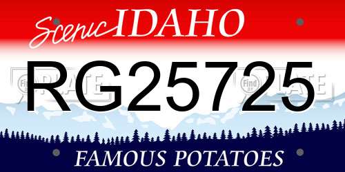 RG25725 Idaho License Plate