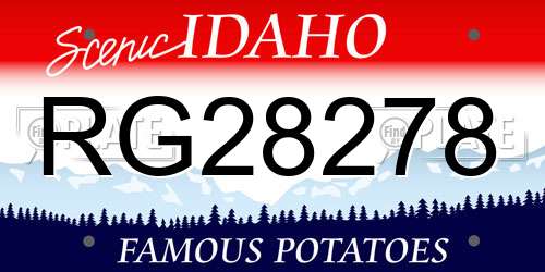RG28278 Idaho License Plate