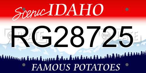 RG28725 Idaho License Plate