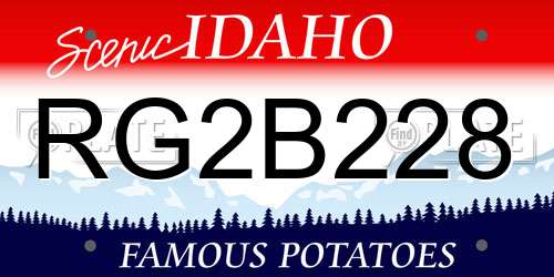 RG2B228 Idaho License Plate