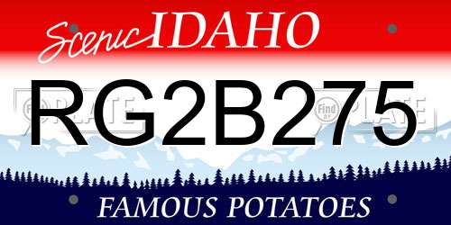 RG2B275 Idaho License Plate