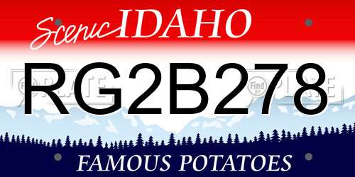 RG2B278 Idaho License Plate
