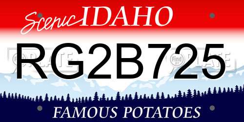 RG2B725 Idaho License Plate