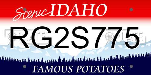 RG2S775 Idaho License Plate