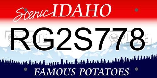 RG2S778 Idaho License Plate