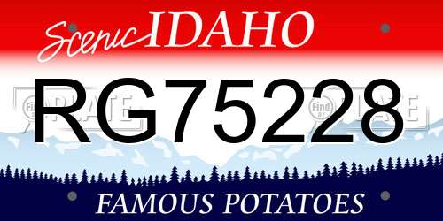RG75228 Idaho License Plate