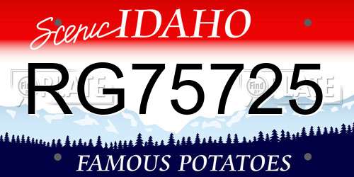 RG75725 Idaho License Plate
