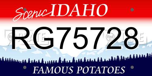 RG75728 Idaho License Plate