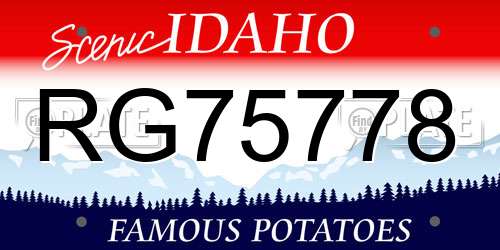 RG75778 Idaho License Plate
