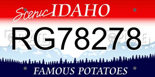 RG78278 Idaho License Plate