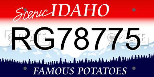 RG78775 Idaho License Plate