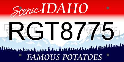 RGT8775 Idaho License Plate