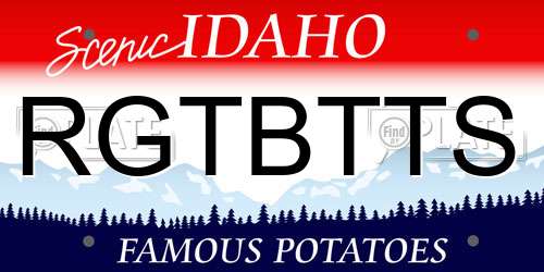RGTBTTS Idaho License Plate
