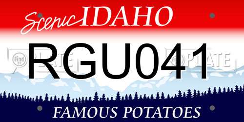 RGU041 Idaho License Plate