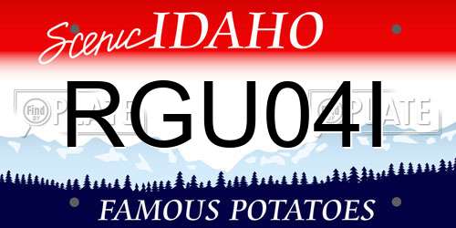 RGU04I Idaho License Plate