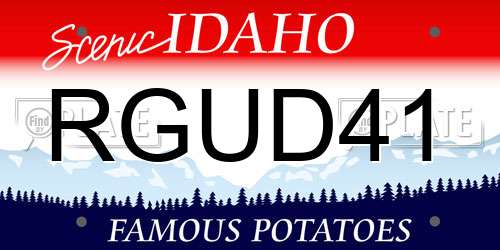 RGUD41 Idaho License Plate