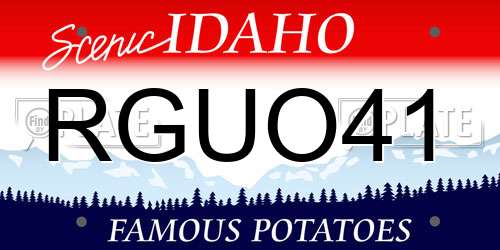 RGUO41 Idaho License Plate
