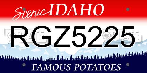 RGZ5225 Idaho License Plate