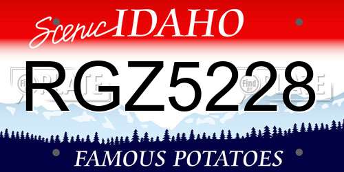 RGZ5228 Idaho License Plate