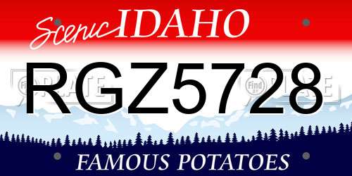 RGZ5728 Idaho License Plate