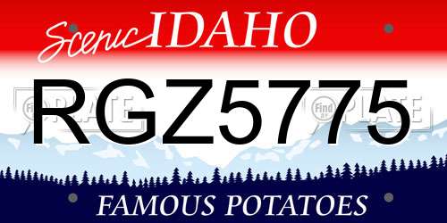 RGZ5775 Idaho License Plate