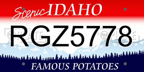 RGZ5778 Idaho License Plate