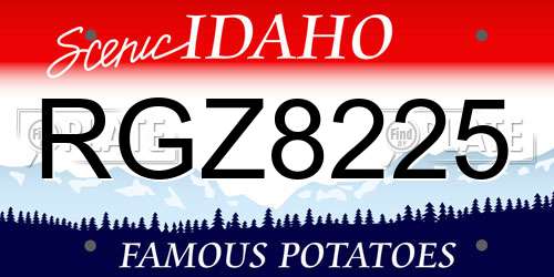 RGZ8225 Idaho License Plate