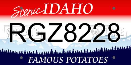 RGZ8228 Idaho License Plate