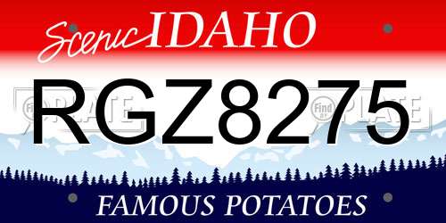 RGZ8275 Idaho License Plate
