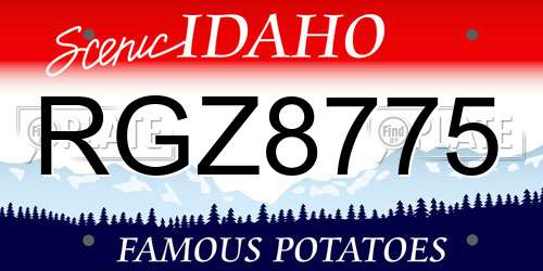 RGZ8775 Idaho License Plate