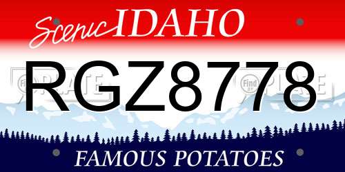 RGZ8778 Idaho License Plate