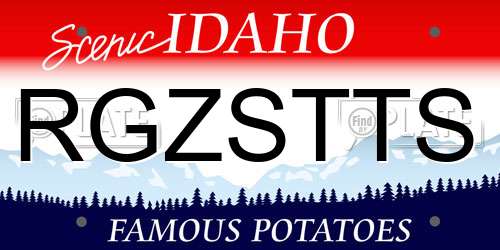 RGZSTTS Idaho License Plate