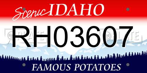 RH03607 Idaho License Plate